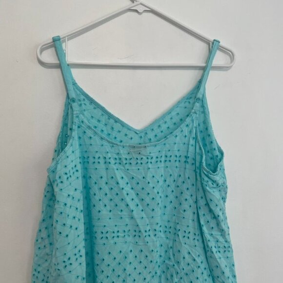 TORRID 2 Plus Size Sophie Eyelet Swing Cami Aqua Blue Sleeveless Tank Blouse 2X - Picture 13 of 16